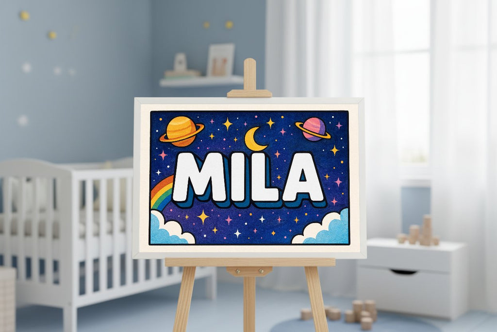 Personalized name art for Mila