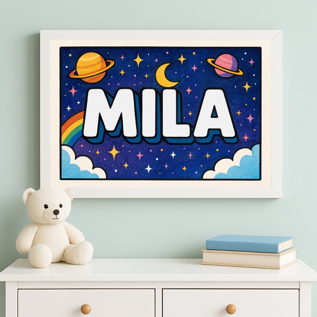 Personalized name art for Mila