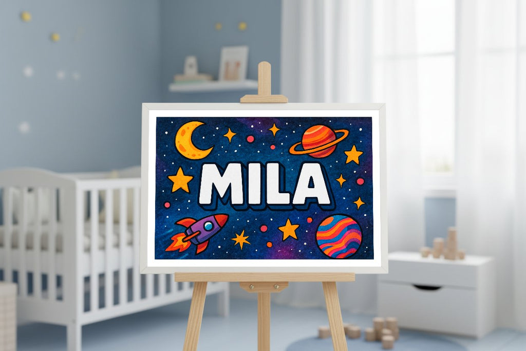 Personalized name art for Mila