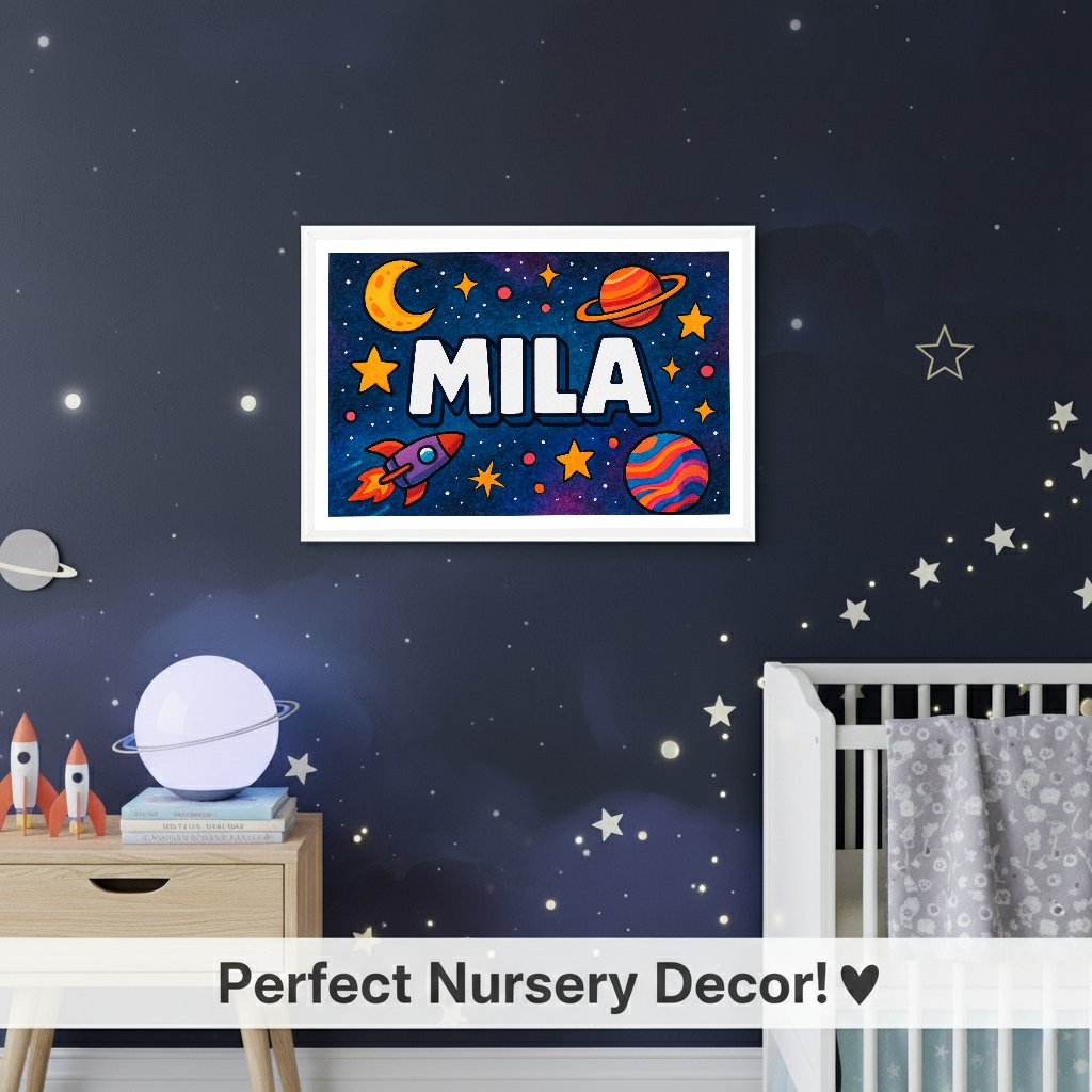 Personalized name art for Mila