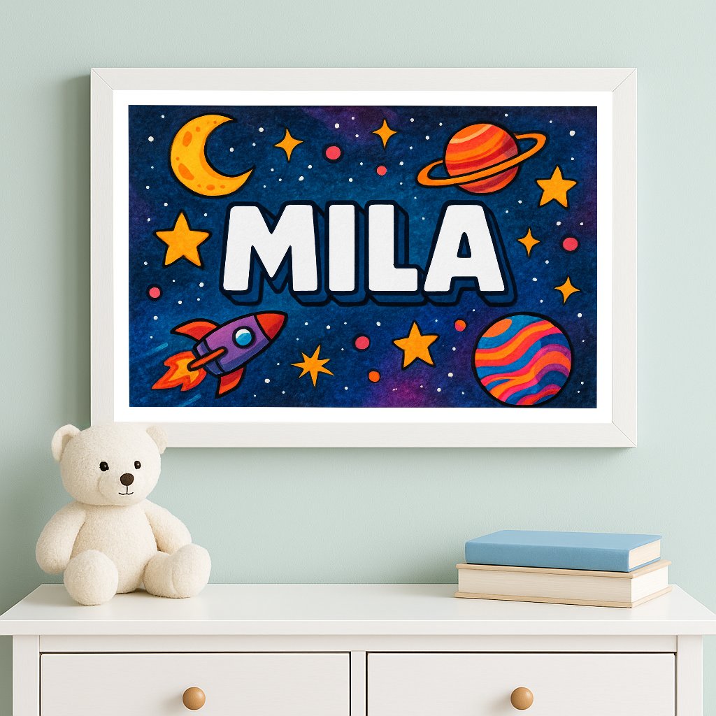Personalized name art for Mila