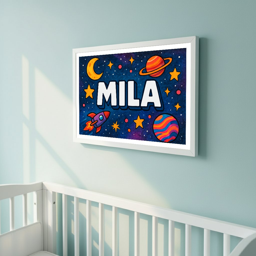 Personalized name art for Mila