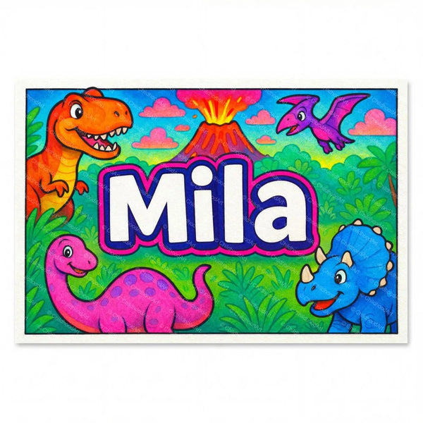 Mila Personalized Dinosaur Art