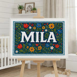 Calm personalized name art for Mila