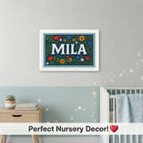 Calm personalized name art for Mila