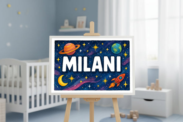 "Milani" Amongst the Stars Personalized Space Artwork