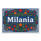 Nia Name Art - Floral Farmhouse personalized wall print for kids