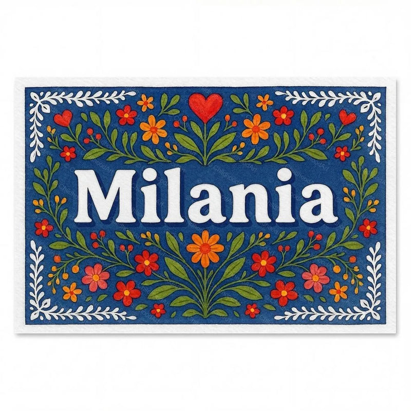Nia Name Art - Floral Farmhouse personalized wall print for kids
