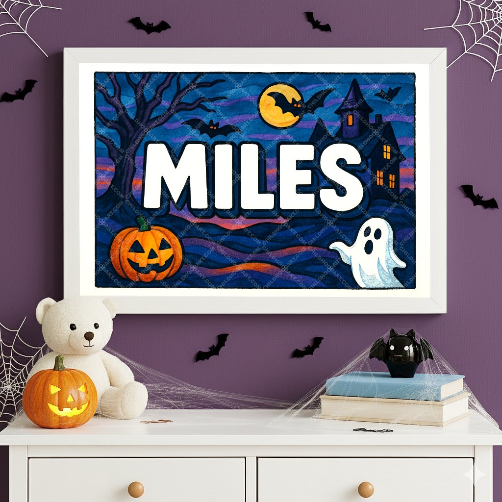 Personalized name art for Miles