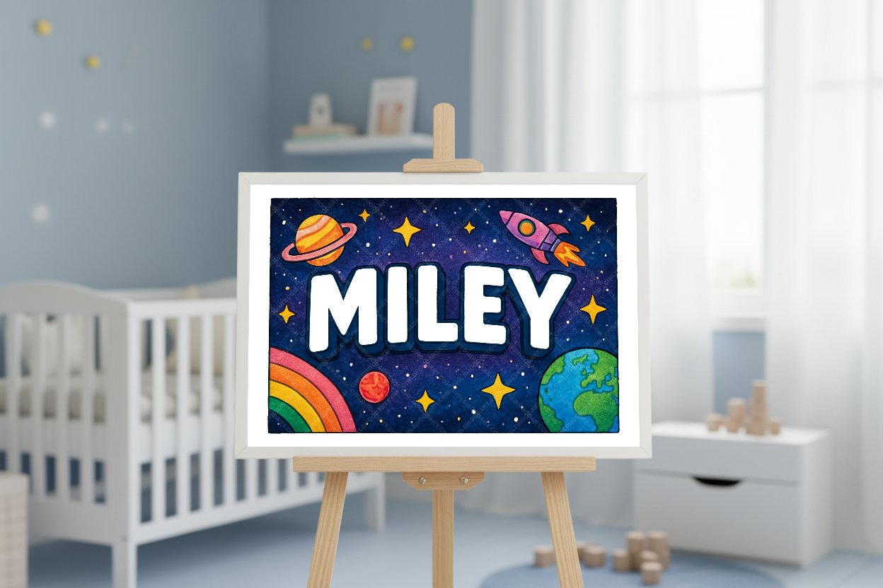 Personalized space name art for Miley