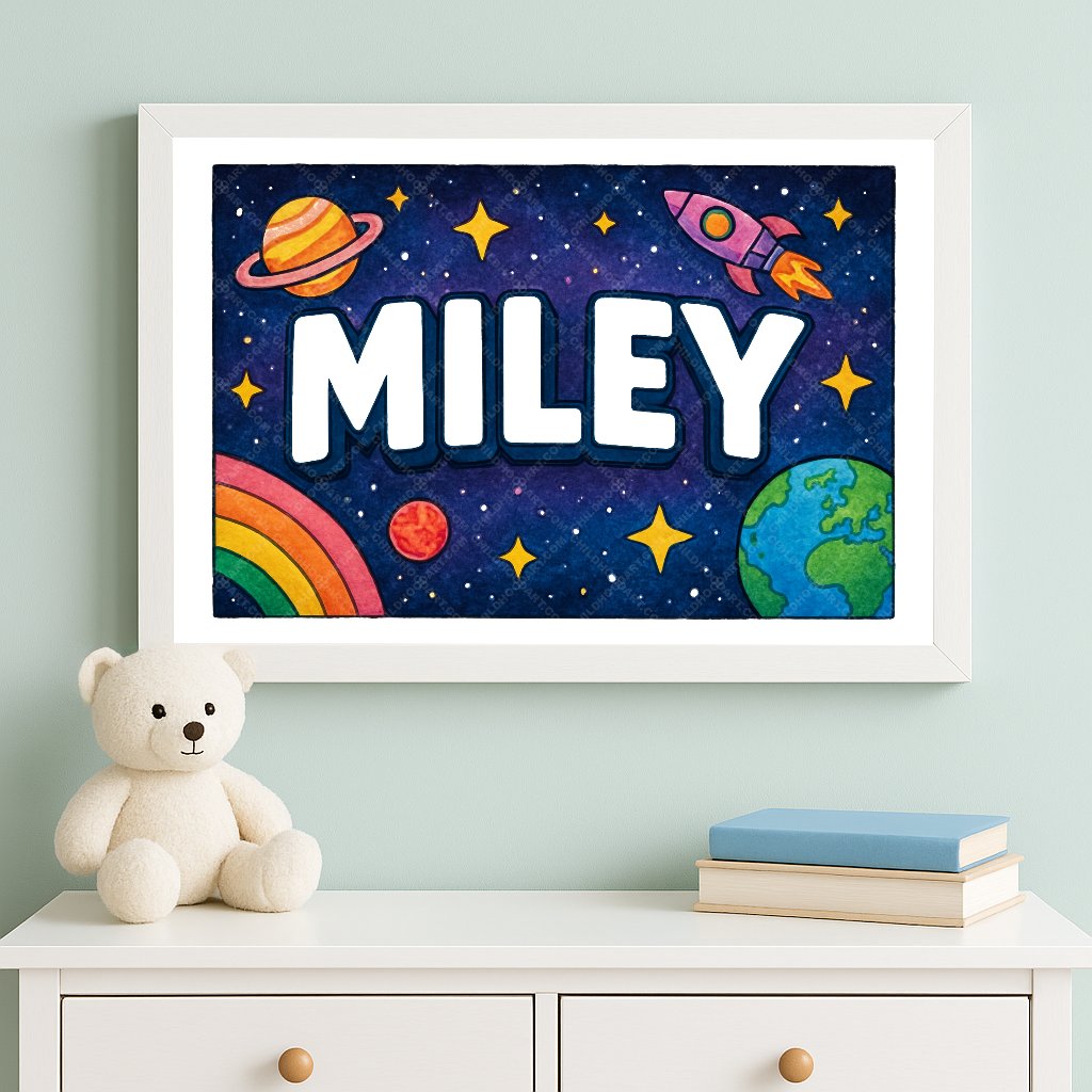Personalized space name art for Miley
