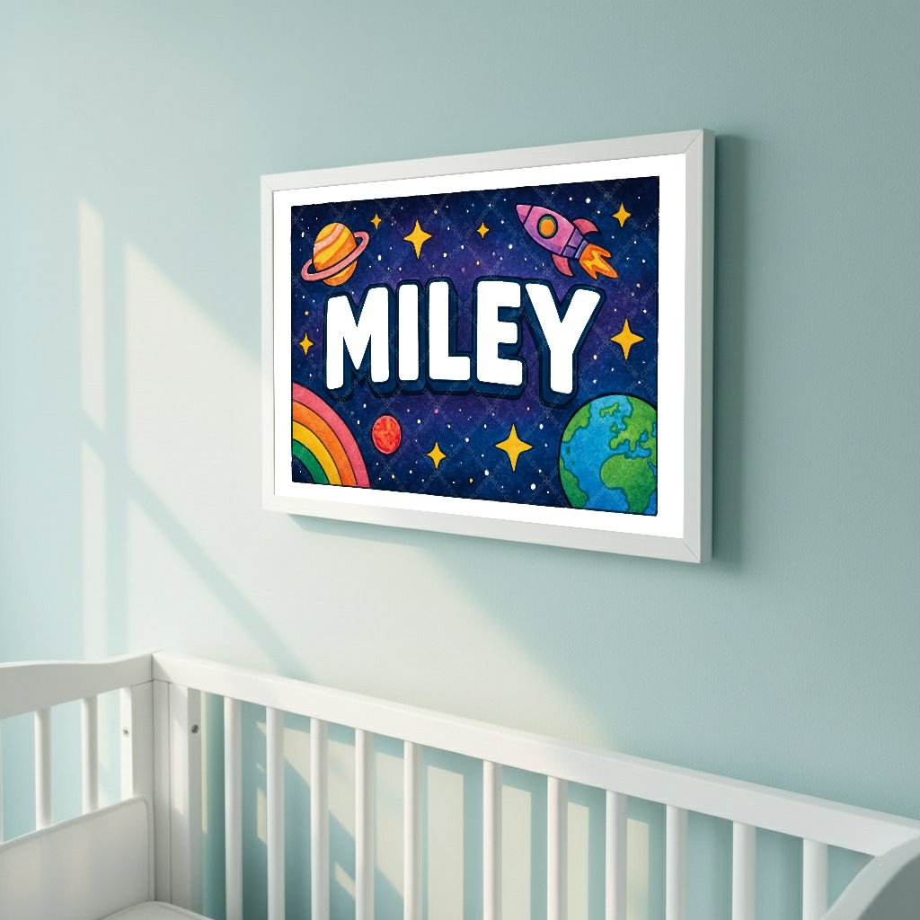 Personalized space name art for Miley