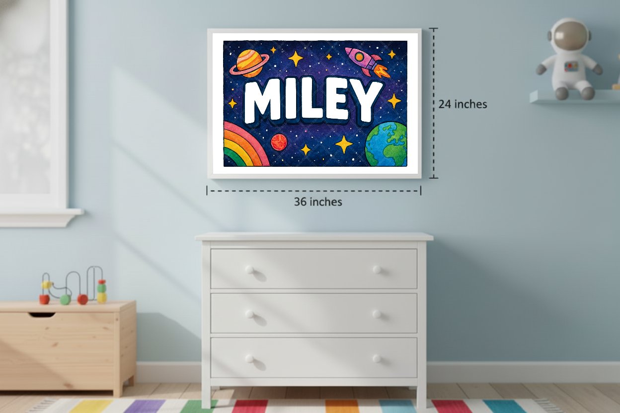 Personalized space name art for Miley