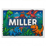 Miller Name Art - Dinosaur Adventure personalized wall print for kids