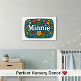 Calm personalized name art for Minnie