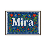 Mira Name Art - Floral Farmhouse personalized wall print for kids