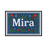 Mira Name Art - Floral Farmhouse personalized wall print for kids
