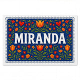 Miranda Name Art - Floral Farmhouse personalized wall print for kids