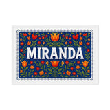 Miranda Name Art - Floral Farmhouse personalized wall print for kids