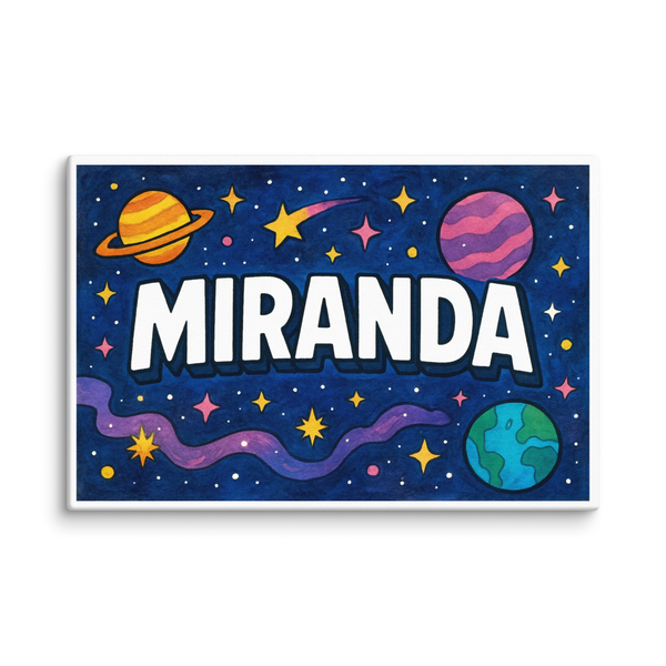 Miranda Name Art - Space Explorers Personalized Wall Art