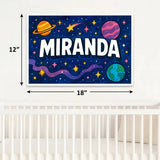 Miranda Name Art - Space Explorers personalized wall print for kids