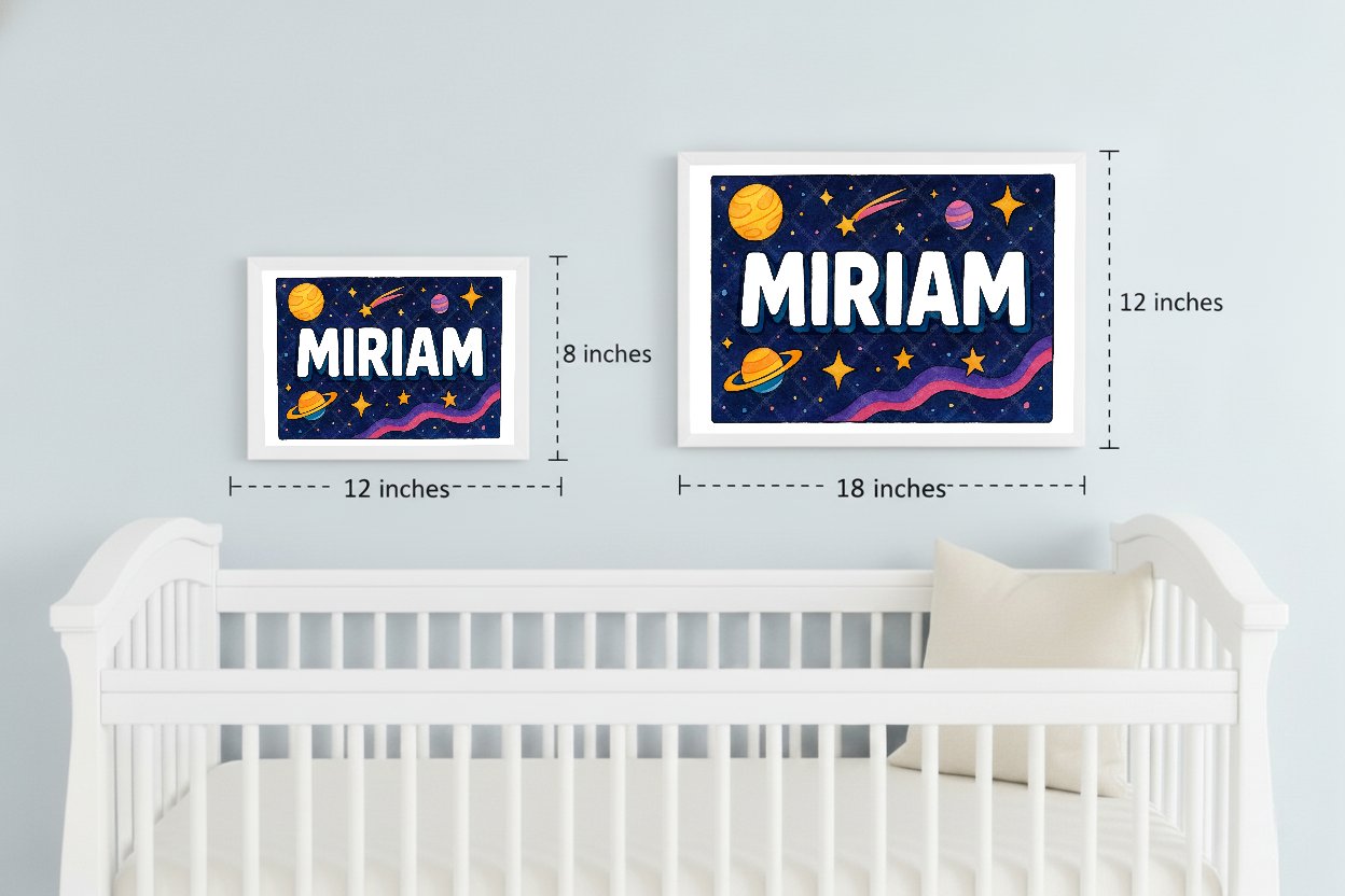 Personalized space name art for Miriam