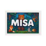 Misa Name Art - Forest Friends personalized wall print for kids