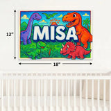 Misa Name Art - Dinosaur Adventure personalized wall print for kids