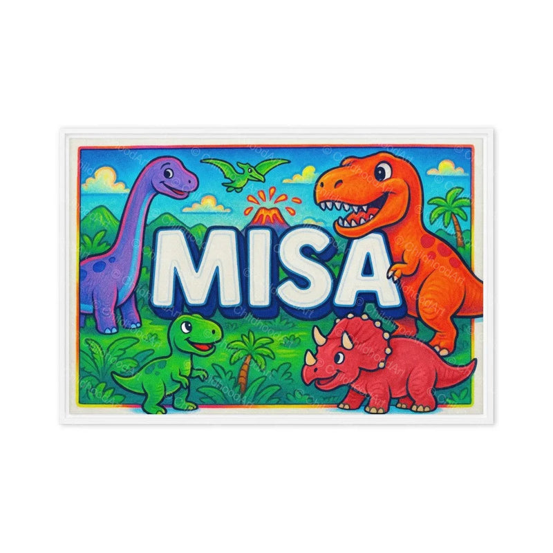 Misa Name Art - Dinosaur Adventure personalized wall print for kids