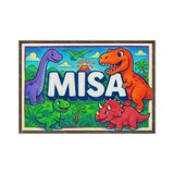 Misa Name Art - Dinosaur Adventure personalized wall print for kids