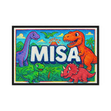 Misa Name Art - Dinosaur Adventure personalized wall print for kids