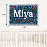 Miya Name Art - Floral Farmhouse personalized wall print for kids