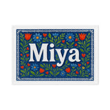 Miya Name Art - Floral Farmhouse personalized wall print for kids