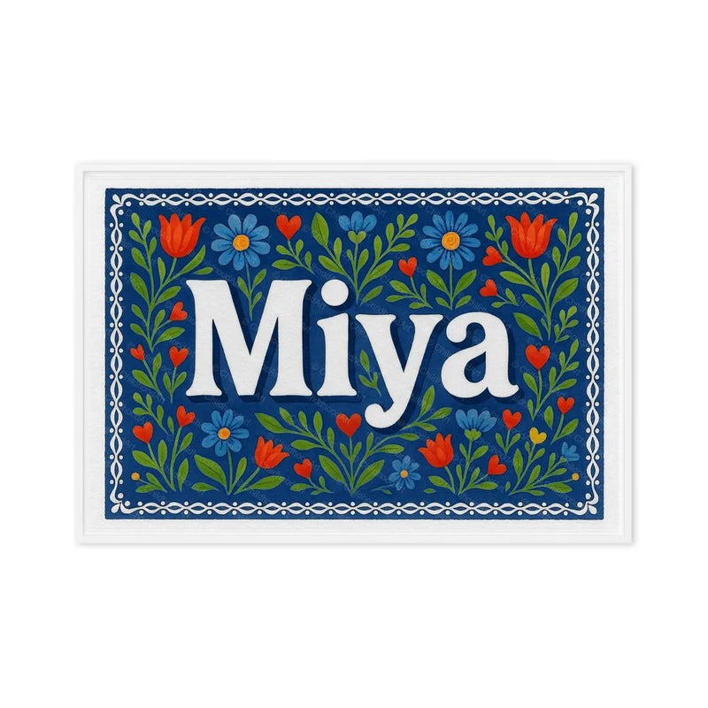 Miya Name Art - Floral Farmhouse personalized wall print for kids
