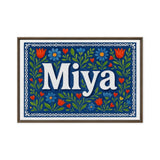 Miya Name Art - Floral Farmhouse personalized wall print for kids