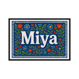 Miya Name Art - Floral Farmhouse personalized wall print for kids