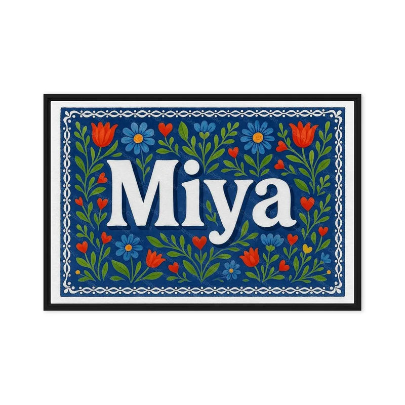Miya Name Art - Floral Farmhouse personalized wall print for kids