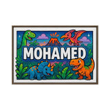 Mohamed Name Art - Dinosaur Adventure personalized wall print for kids