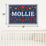 Mollie Name Art - Floral Farmhouse personalized wall print for kids