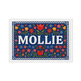 Mollie Name Art - Floral Farmhouse personalized wall print for kids