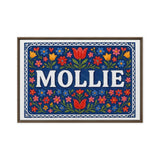Mollie Name Art - Floral Farmhouse personalized wall print for kids