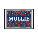 Mollie Name Art - Floral Farmhouse personalized wall print for kids