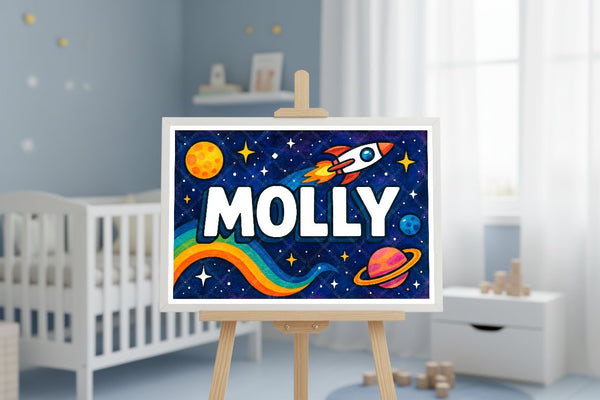 "Molly" Amongst the Stars Personalized Space Artwork