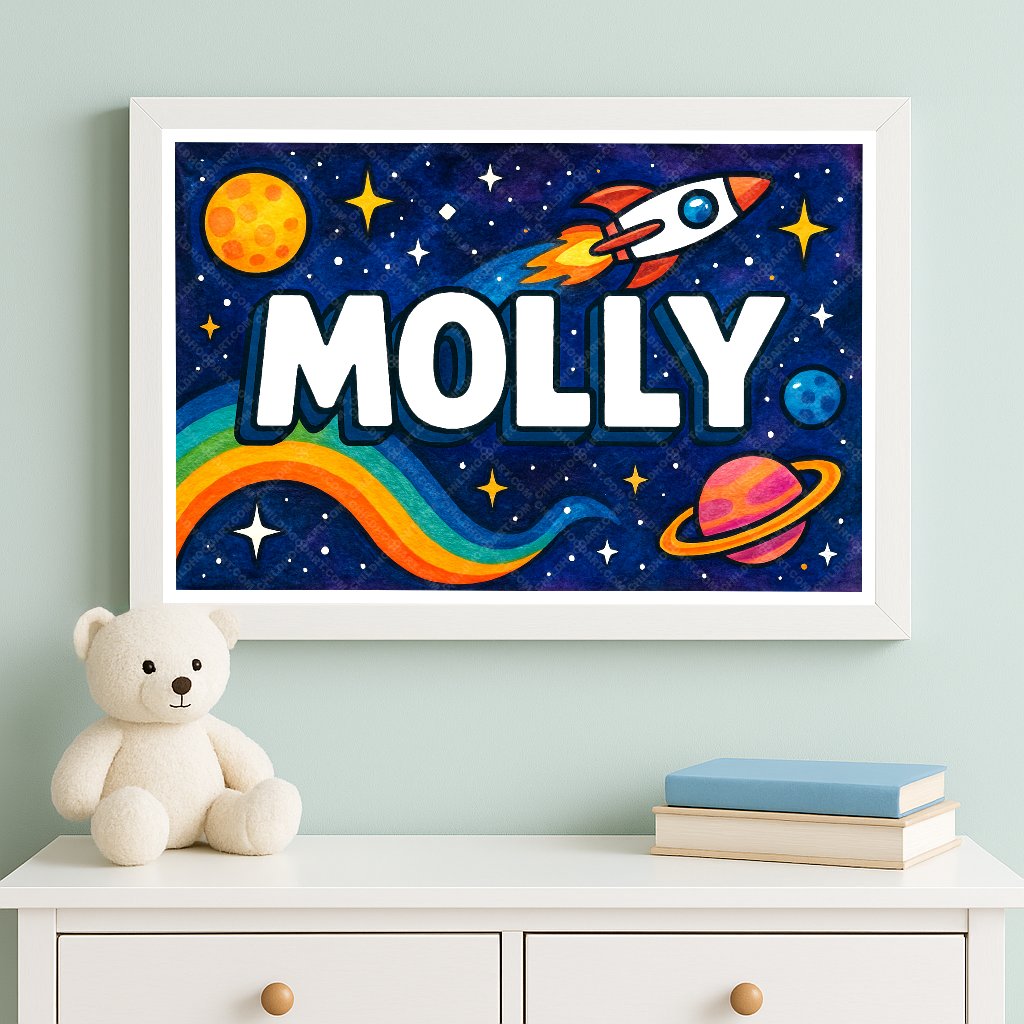 Personalized space name art for Molly