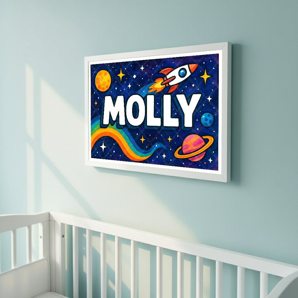 Personalized space name art for Molly