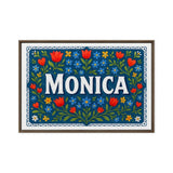 Monica Name Art - Floral Farmhouse personalized wall print for kids