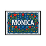Monica Name Art - Floral Farmhouse personalized wall print for kids
