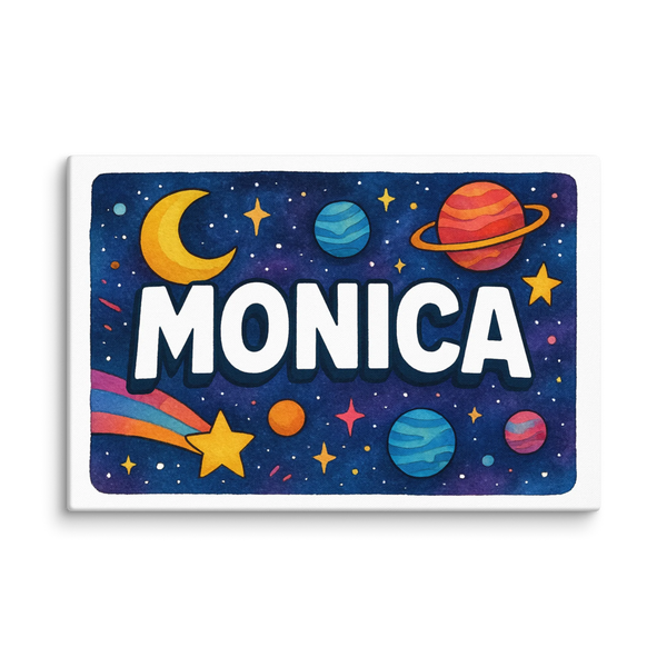 Monica Name Art - Space Explorers Personalized Wall Art