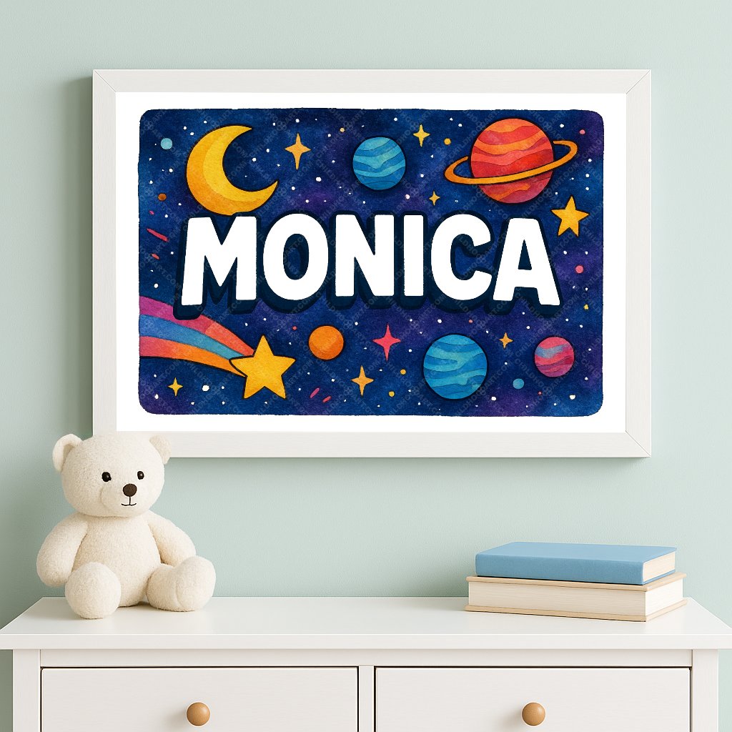 Personalized space name art for Monica