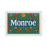 Monroe Name Art - Floral Farmhouse personalized wall print for kids